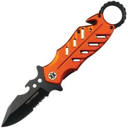 Couteau Pliant Tac Force Rescue A/O Lame Acier 3Cr13 Manche Aluminium Orange Linerlock TF2027EMT