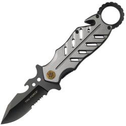 Couteau Pliant Tac Force Rescue A/O Lame Acier 3Cr13 Manche Aluminium Gris Linerlock TF2027SH