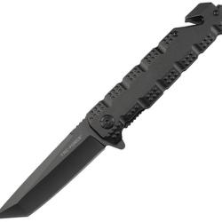 Couteau Pliant Tac Force Rescue A/O Lame Inox Tanto Manche Aluminium Noir Linerlock TF2028BK