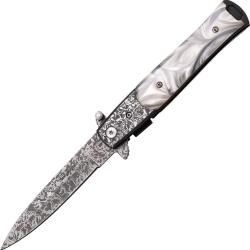 Couteau Pliant Tac Force Stiletto A/O Lame Acier 3Cr13 Manche Imitation Nacre Linerlock TF428DMP