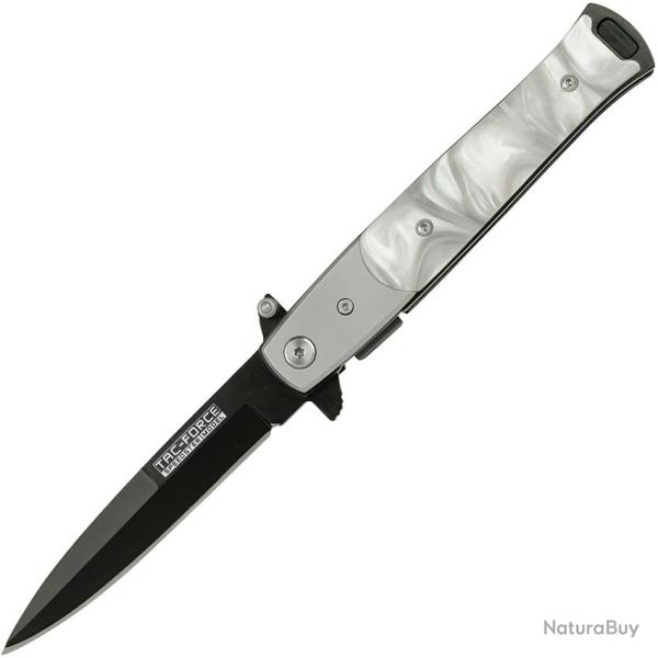 Couteau Pliant Tac Force A/O Lame Acier 3Cr13 Spear Point Manche Acrylique Blanc Linerlock TF428P