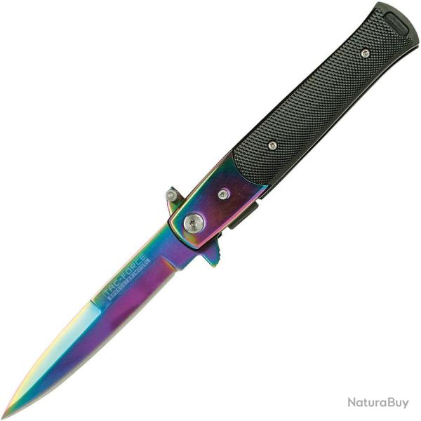 Couteau Pliant Tac Force A/O Lame Acier 3Cr13 Spear Point Manche Aluminium Noir Linerlock TF428RB