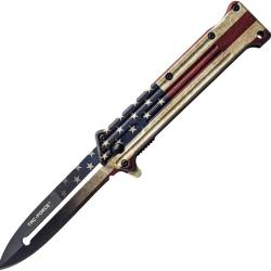 Couteau Pliant Tac Force American Flag A/O Lame Acier 3Cr13 Manche Aluminium Linerlock TF457F