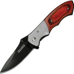 Couteau Pliant Tac Force Gentleman Lame Acier 3Cr13 Manche Pakkawood Marron Linerlock TF468