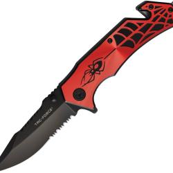 Couteau Pliant Tac Force Spider A/O Lame Acier 3Cr13 Manche Aluminium Noir et Rouge TF553RB