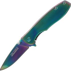 Couteau Pliant Tac Force Executive Series A/O Lame Acier 3Cr13 Manche Inox Arc-en-ciel TF573