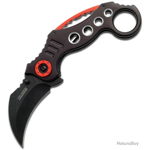 Couteau Pliant Tac Force Karambit A/O Lame Acier 3Cr13 Manche Aluminium Noir Linerlock TF578BK