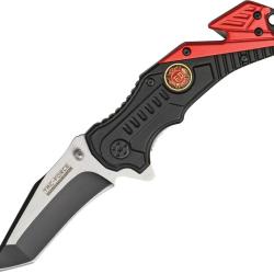 Couteau Pliant Tac Force A/O Lame Acier 3Cr13 Manche Aluminium Noir et Rouge TF640FD