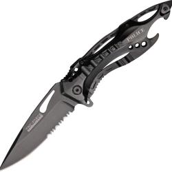 Couteau Pliant Tac Force Police A/O Lame Acier 3Cr13 Manche Aluminium Noir Linerlock TF705BK