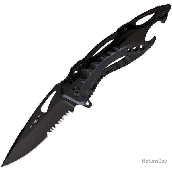 Couteau Pliant Tac Force A/O Lame Acier 3Cr13 Drop Point Manche Aluminium Noir Linerlock TF705BKPL