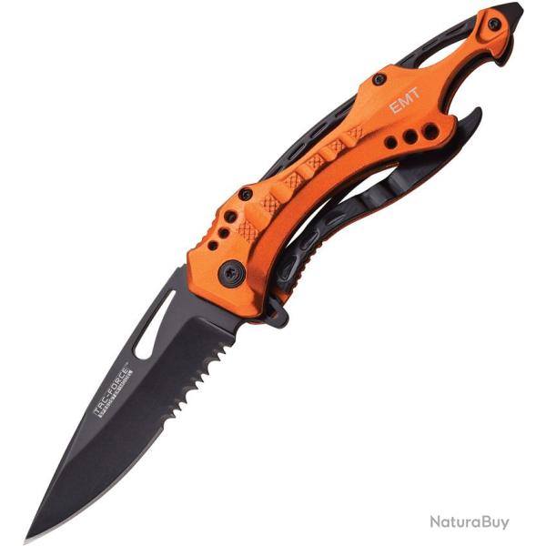 Couteau Pliant Tac Force Emergency A/O Lame Acier 3Cr13 Manche Aluminium Orange Linerlock TF705EM