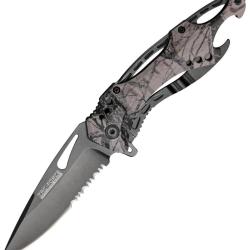 Couteau Pliant Tac Force A/O Lame Acier 3Cr13 Manche Aluminium Camo Gris Linerlock TF705FC