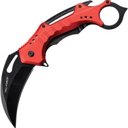 Couteau Pliant Tac Force A/O Lame Inox Karambit Manche Aluminium Rouge Linerlock TF705KRD