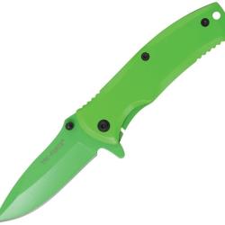 Couteau Pliant Tac Force A/O Lame Acier 440C Drop Point Manche Inox Vert Framelock TF848GN