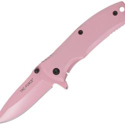 Couteau Pliant Tac Force A/O Lame Acier 440C Drop Point Manche Inox Rose Framelock TF848PK