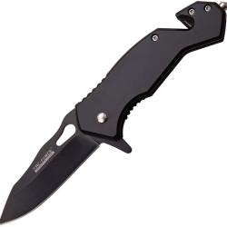 Couteau Pliant Tac Force A/O Lame Acier 3Cr13 Drop Point Manche Inox Noir Linerlock TF903BK