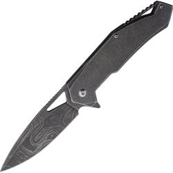 Couteau Pliant Tac Force A/O Lame Acier 3Cr13 Drop Point Manche Inox Noir Linerlock TFA2001EM