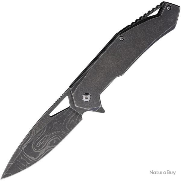 Couteau Pliant Tac Force A/O Lame Acier 3Cr13 Drop Point Manche Inox Noir Linerlock TFA2001EM