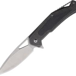Couteau Pliant Tac Force A/O Lame Acier 3Cr13 Manche Inox Noir Insert Motif G10 Linerlock TFA2001SW