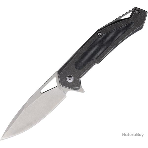 Couteau Pliant Tac Force A/O Lame Acier 3Cr13 Manche Inox Noir Insert Motif G10 Linerlock TFA2001SW
