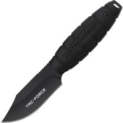 Couteau Fixe Tac Force Lame Acier 3Cr13 Clip Point Manche Nylon Noir &Eacute;tui ABS TFFIX115BK