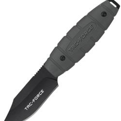 Couteau Fixe Tac Force Lame Acier 3Cr13 Clip Point Manche Nylon Gris &Eacute;tui ABS TFFIX115GY