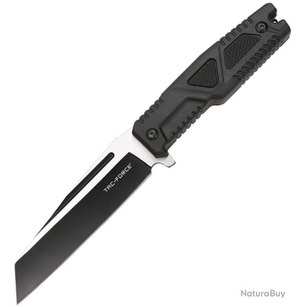 Couteau Fixe Tac Force Lame Acier 3Cr13 Tanto Invers� Manche Nylon Noir �tui Nylon TFFIX116BK