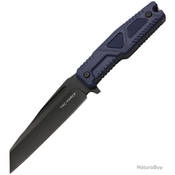 Couteau Fixe Tac Force Lame Acier 3Cr13 Tanto Invers� Manche Nylon Bleu Fonc� �tui Nylon TFFIX116BL