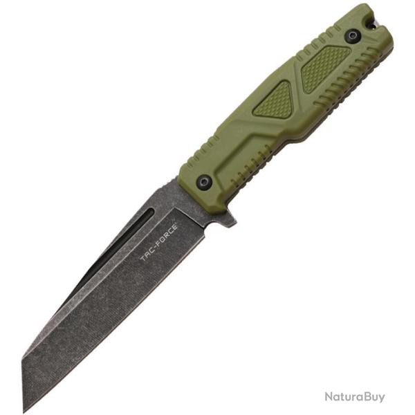 Couteau Fixe Tac Force Lame Acier 3Cr13 Tanto Invers� Manche Nylon Vert �tui Nylon TFFIX116GN