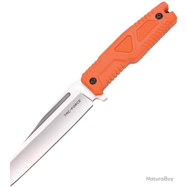 Couteau Fixe Tac Force Lame Acier 3Cr13 Tanto Invers� Manche Nylon Orange �tui Nylon TFFIX116OR