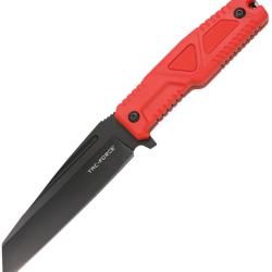 Couteau Fixe Tac Force Lame Acier 3Cr13 Tanto Invers&eacute; Manche Nylon Rouge &Eacute;tui Nylon TFFIX116RD