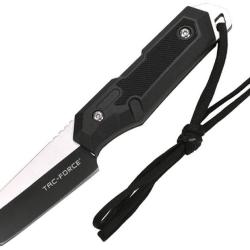 Couteau Fixe Tac Force Lame Acier 3Cr13 Tanto Manche Nylon Noir &Eacute;tui Nylon TFFIX117BK