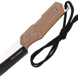 Couteau Fixe Tac Force Lame Acier 3Cr13 Tanto Manche Nylon Tan &Eacute;tui Nylon TFFIX117TN