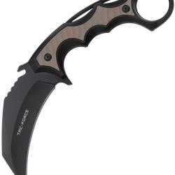 Couteau Fixe Tac Force Lame Acier 3Cr13MoV Manche Aluminium et G10 Noir et Marron TFFIX119BN