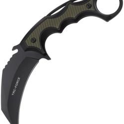 Couteau Fixe Tac Force Lame Acier 3Cr13MoV Manche Aluminium et G10 Noir et Vert &Eacute;tui ABS TFFIX119GN