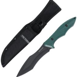 Couteau Fixe Tac Force Lame Acier 3Cr13MoV Manche G10 Vert &Eacute;tui Nylon TFFIX120GN
