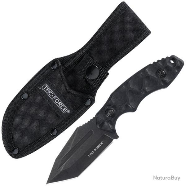 Couteau Fixe Tac Force Lame Acier 3Cr13MoV Tanto Manche Nylon Noir �tui Nylon TFFIX121DSW