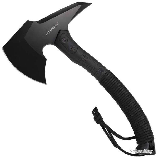 Tomahawk Tac Force T�te Acier 3Cr13MoV Manche Cordelette Noir �tui Nylon TF3AXEBK