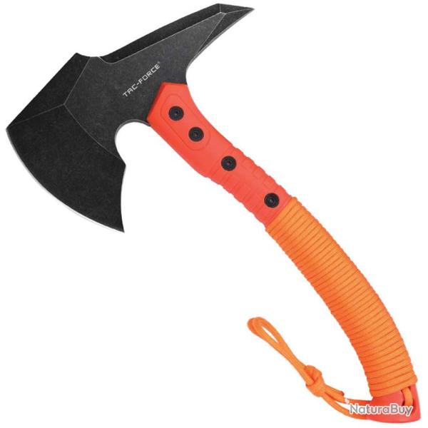Tomahawk Tac Force T�te Acier 3Cr13MoV Manche Cordelette Orange �tui Nylon TF3AXEOR