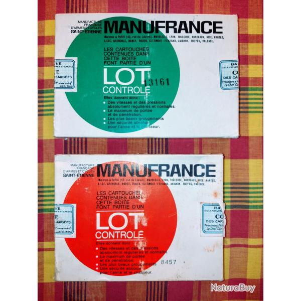 Lot 2 bo�tes Manufrance calibre 20