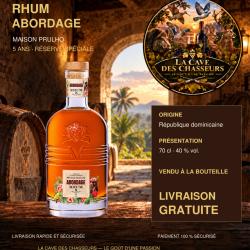 rhum ambr&eacute; de la r&eacute;publique dominicaine "Abordage" de la maison prulho 70cl livraison gratuite