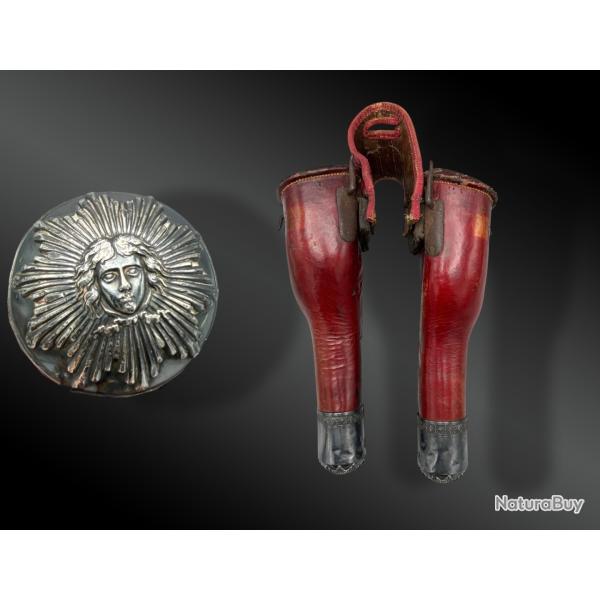 PAIRE de FONTES de GARDE du CORPS du ROI - France - �poque Restauration