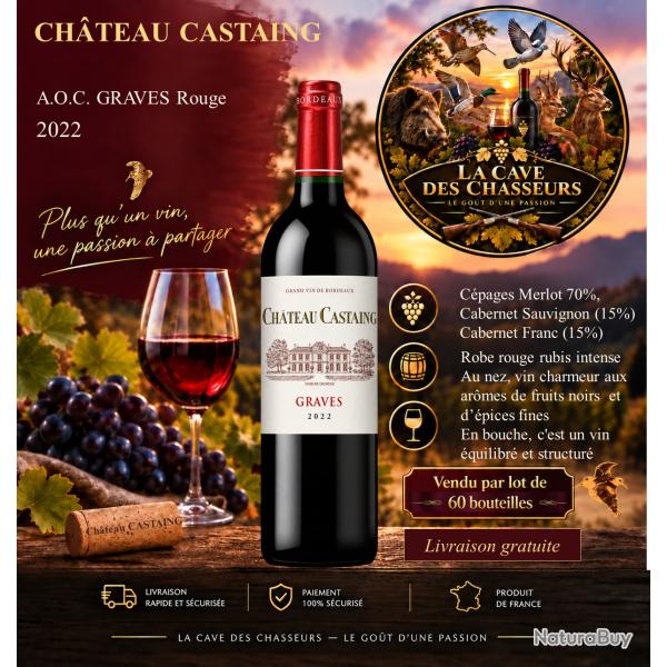 Ch�teau Castaing 2022 Lot de 60 bouteilles de 75cl AOC Graves Rouge