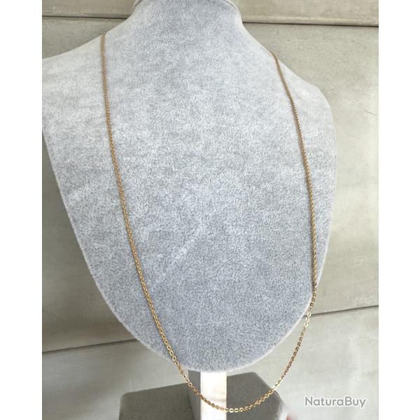 Longue chaine or 18 carats - 72 cm - collier maille jaseron