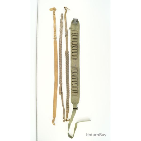 bretelle chasse tir en cuir et tissus occasion  vente en lots de 3 plus ceinture cal12 cordura