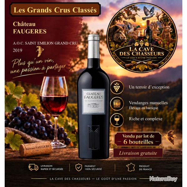 Ch�teau Faug�res 2019 1 caisse de 6 bouteilles de 75cl AOC Saint Emilion Grand Cru Class�