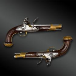 PAIRE de PISTOLETS &agrave; SILEX de GARDE du CORPS du ROI  Second mod&egrave;le, 1816 - France