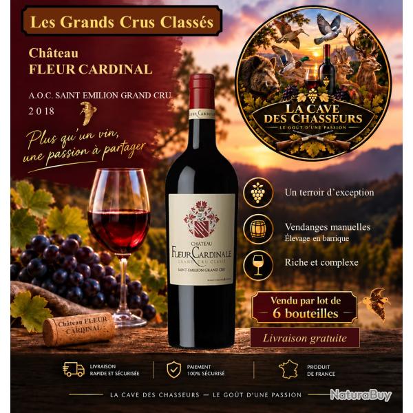 Ch�teau Fleur Cardinal 2018 1 caisse de 6 bouteilles de 75cl AOC Saint Emilion Grand Cru Class�