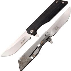 Couteau Pliant MTech Don't Tread on Me Lame Inox Manche G10 Noir Framelock MT1160LS