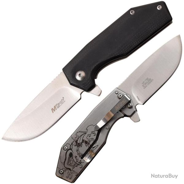 Couteau Pliant MTech Devil Lame Inox Manche G10 Noir Framelock MT1160SD